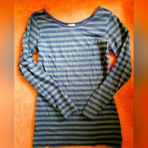 Matilda Jane Gray and Blue Fitted Long Sleeve Tee